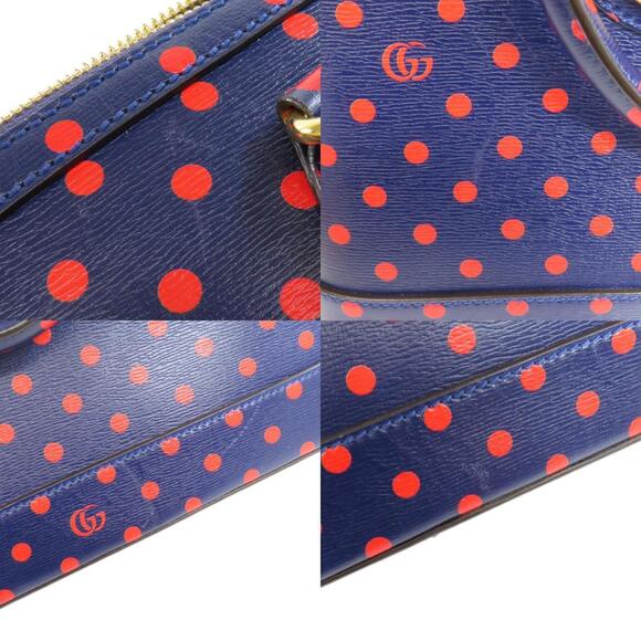 Gucci 620850 Horsebit Polka Dot Handbag Leather Women's GUCCI Bags